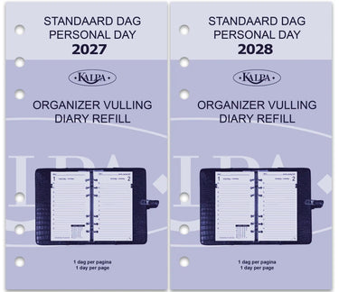 6311-27-28 170 x 95 mm Personal Planificateur de l'ordre du jour recharge quotidiennement l'ensemble complet en nl 2027 2028